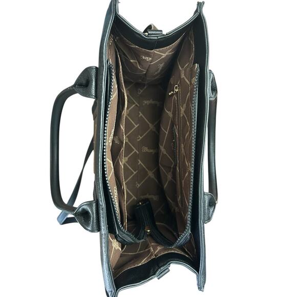 Wrangler Whipstitch Tote Bag Large Black Vegan Leather Sholder Bag or Crossbody - Picture 7 of 11